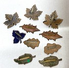Mixed Lot Of 10 Vintage Enamel On Copper  Leaf Pins-nos-inga Enamels- w 