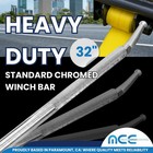 2 Pack Chrome 32  Standard Winch Bar For Flatbed Trailer Cargo Tie Down Strap