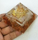 Metatron Crystal Chakra Carnelian   Selenite Healing Energy Reiki Orgone Pyramid