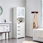 Bathroom Storage Cabinet 65 5    Freestanding Cupboard Cabinet With Glass Door