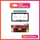 Rckjnj Mountain License Plate Frames  White On Black  Abs Plastic