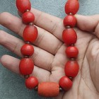 Ancient Antique Red African Glass Beaded Necklace
