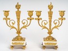 Elegant French Antique Gilt Bronze Marble Clock Set Louis Xvi Style 19th C