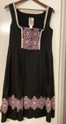Rose Dirndl German Folk Dress Black W  Purple   White Embroidery   Size 44
