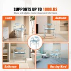 1000lbs Raised Toilet Seat W drop Arm Adjustable Height Padded Commode Chair