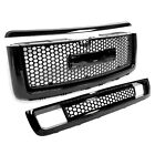 For 2007-13 Gmc Sierra 1500 Denali Pickup Upper Lower Grille Hood Molding Black