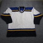 Vtg Ccm Blank Hockey Jersey Adult Size Large Air-knit St Louis Blues  27
