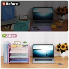  Desk Organizer And Accessories   4-tier Paper Letter Tray Organizer With File 
