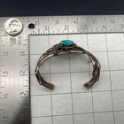 Vintage Navajo Native Turquoise Sandcast Silver Bracelet Cuff 7 