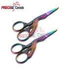 2 Ea Rainbow Tailor Sewing Embroidery Stainless Steel Scissors 3 5   Multi-color