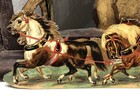 Victorian Die Cut Scrap - Horses Cart Dogs - Davidson Brothers    - L5