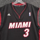 Dwayne Wade Miami Heat Basketball Jersey Men s Large Black Nba  3 Adidas