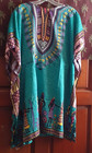Boho African Dashiki Drum Circlr Style Kaftan Top Tribal Print Bright Colors L
