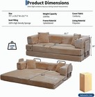80 7   Queen Sofa Bed 5-in-1 Modular Convertible Sleeper Couch Futon With Pillow