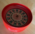 Antique Tabletop Roulette Wheel Gambling Casino Game Wood Base Original W o Ball