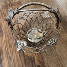 Godinger Silver Plated Grape Basket   With Moving Handle Heavy Vintage