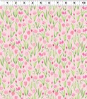 1 2 Yard Fabric - Spring Cheer   Pink Tulips By Heatherlee Chan For Clothworks