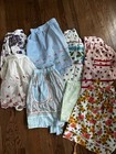 Vintage Apron Lot Of 8 Floral Embroidered Print Gingham Kittens Strawberry
