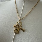 Vintage Disney Winnie The Pooh Pendant Necklace     Articulated Charm Gold Tone