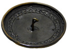 X-large Antique 19th C  Glass Jewel Button W Ornate Brass   Cut Steel Nice 1 3 4