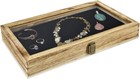 Mooca Wooden Jewelry Display Case  Pocket Knife Display Case With Tempered Glass