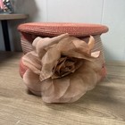 Bow Wide Brim Ribbon Kentucky Derby Wedding Hat Church Cocktail Orange Hat