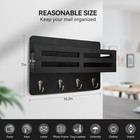 Wall Mount Key Holder With Mail Organizer 4 Hooks Rustic Wooden Entryway Rack