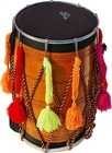 Punjabi Bhangra Dhol Drum  Mango Wood  Natural Finish  Padded Gig Bag  Belt stra
