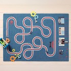 4 x6  Hot Wheels Classic Blue Interactive Track Kids  Rug - Hot Wheels