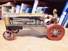 Vintage 1920 s  Distler Tin Litho Farm Tractor W  Driver  Penny Toy