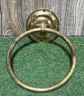 Vtg Antique Brass Bathroom Accessories Towel  Robe  Toilet Paper Holders Mcm