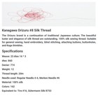 Kanagawa Orizuru 008 Silk Mini-card Thread  23 Dtex 16x3  8m  30 Vibrant Colors