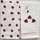 Set Of 2 Different Thin Kitchen Tea Towels  15 x25   Ladybugs   Polka Dots  Hl