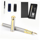 Fountain Pen With Medium Nib  Includes 10 Ink Cartridges  2 Ink Refill 