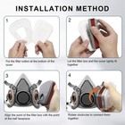 Half Face Gas Mask Cover Painting Spraying Respirator Work Facepiece 6200 7in1