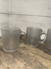 Vintage Frosted Glass Coffee Tea  Mug Set Of