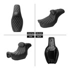 Black Step Up Seat W  Backrest Front Driver For Harley Dyna Switchback Fld 06-17