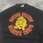 Vintage United States Marine Corps T-shirt Medium Faded Black Color Usmc