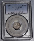 1853 Seated Liberty Half Dime     Arrows     Pcgs Xf45     Historic Silver