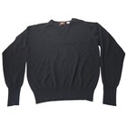 Vintage Izzys Mongolian Cashmere V-neck Sweater L Black Quiet Luxury Old Money