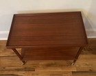 Vintage Mid-century Modern Danish Teak Rolling Coffee Side Table   Bar Cart