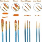 Aroic Acrylic Paint Brush Set 2 Packs   20 Pcs Nylon Hair Brushes For All
