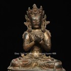 12 6  Old Tibet Buddhism Copper Gilt Maitreya Bodhisattva Goddess Buddha Statue