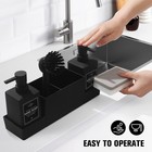 Matte Black Kitchen Soap Dispenser Set With Brush And Sponge Holder Sink Rack