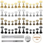 480 Sets Small Double Cap Leather Rivets 4 Colors 3 Sizes  cap Diameter  6mm 8mm