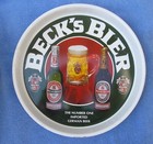 Beck s Bier  1 German Import Vintage Metal Beer Tray 13  Diameter