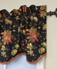 Waverly Felicite Noir Unlined  Rod Pocket Valance Noir 50  X 15   New