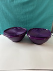 Tupperware Servalier Bowl Classic Dark Eggplant Purple 11 75 Cup Set Of 2 New