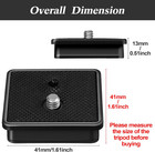 2 Pieces 41mm Qr Release Plate Camera Tripod Ball Head Quick Release Plate
