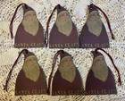Primitive Santa Claus  Linen Cardstock  Hang Tags  Set Of Six  6 